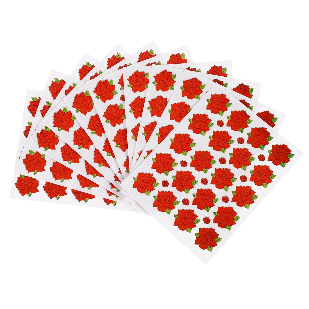 50 Sheets Rose Shaped Reward Sticker Cartoon Reward Sticker Kindergarten Sticker