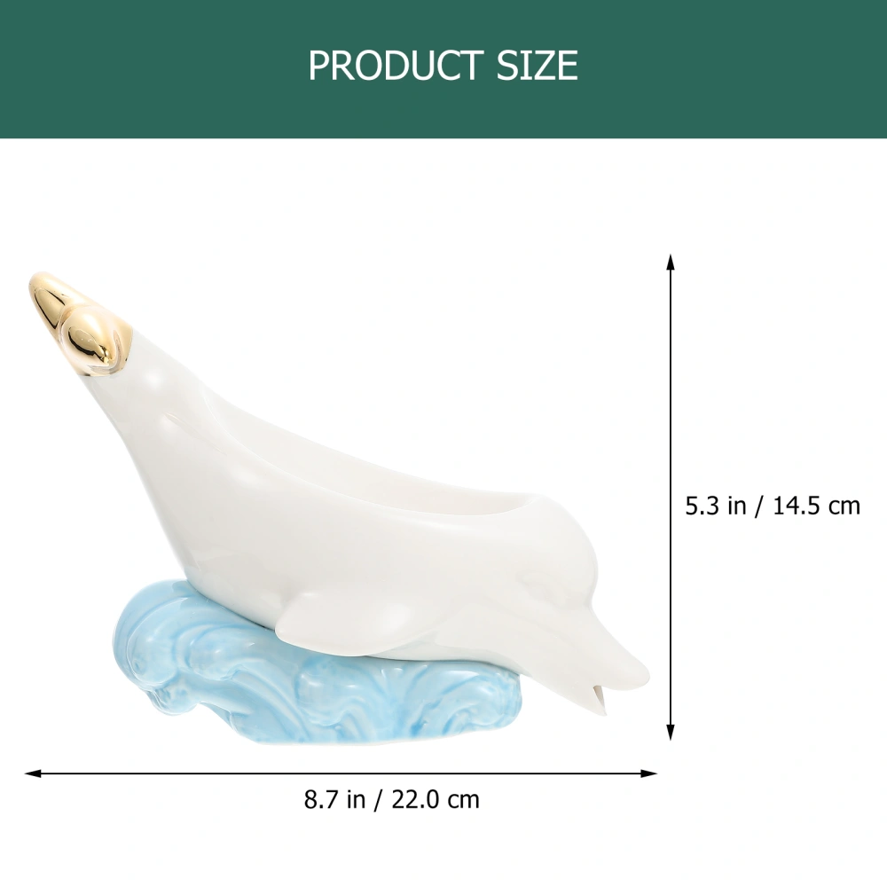 Ceramic Soap Rack Dolphin Shaped Box Cartoon Animal's Soap Holder for Bathroom