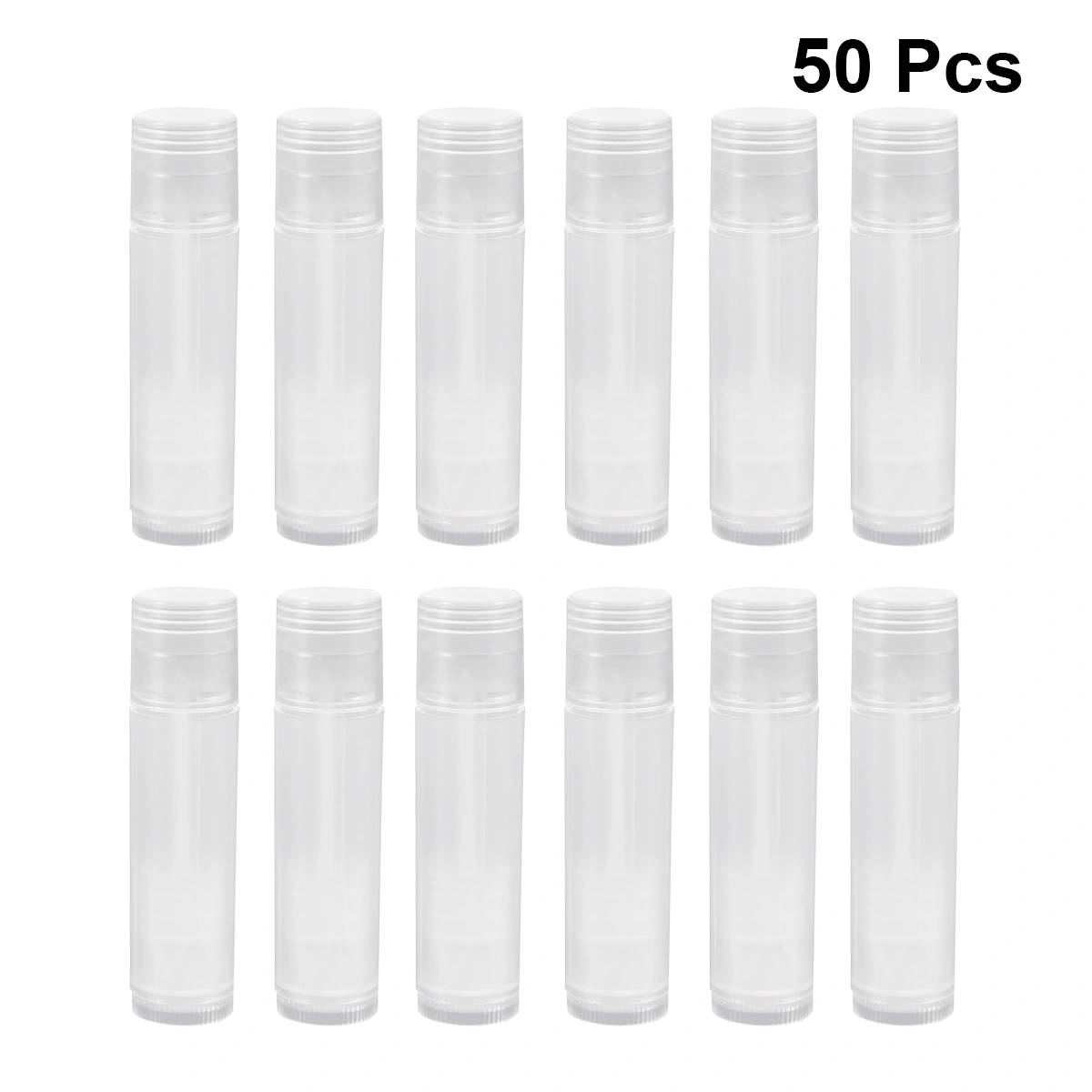 50pcs Lip Balm Tube Cosmetic DIY Empty Chapstick Container with Caps Lipstick Storage Tube