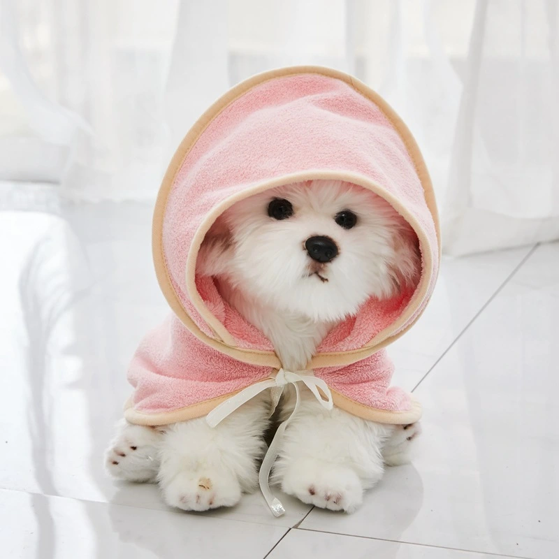 Pet Bathrobe Fast Drying Absorbent Dog Bath Towel Supple Cat Showering Towel