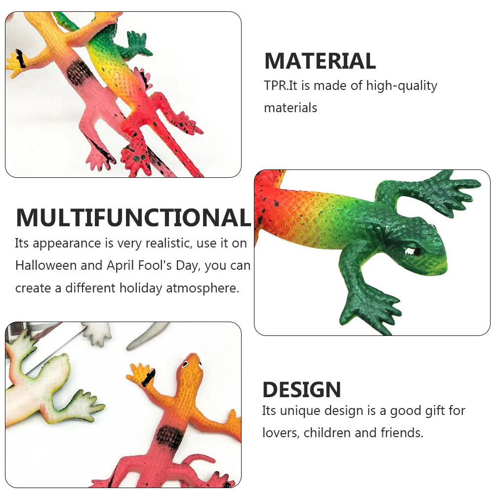 8pcs Simulation Lizard Model Toys Reptile Toys Lizards Toys Halloween Prank Toys