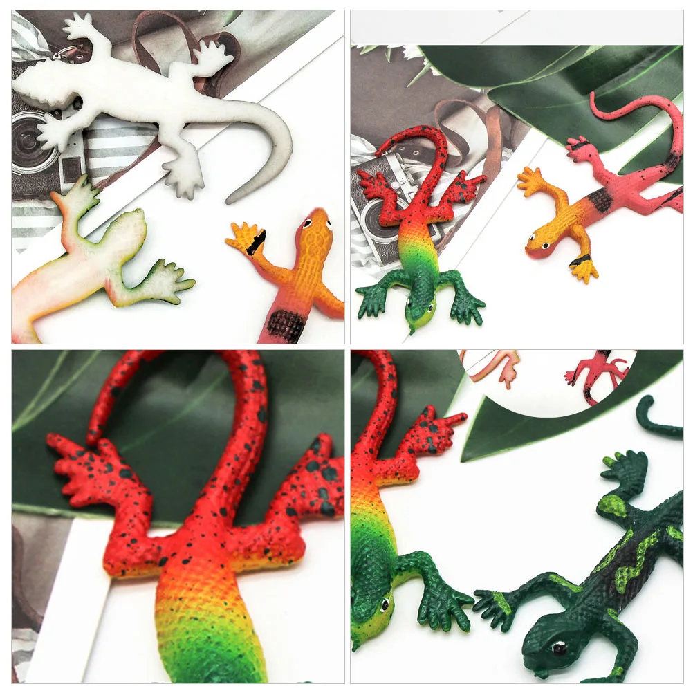 8pcs Simulation Lizard Model Toys Reptile Toys Lizards Toys Halloween Prank Toys