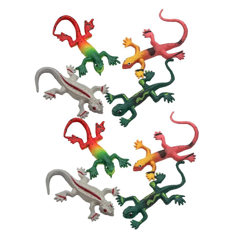 8pcs Simulation Lizard Model Toys Reptile Toys Lizards Toys Halloween Prank Toys
