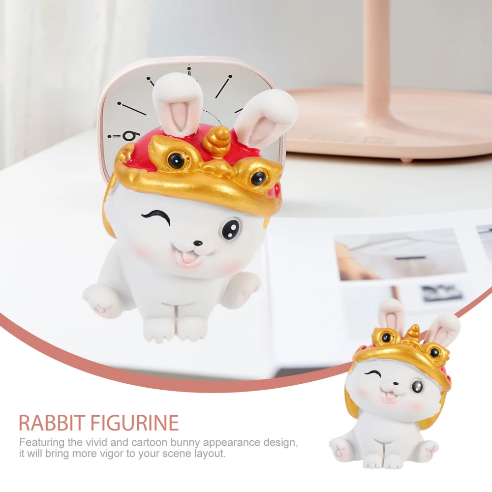 Year of the Rabbit Figurine Cartoon Rabbit Decoration Diy Desktop Bunny Decoration