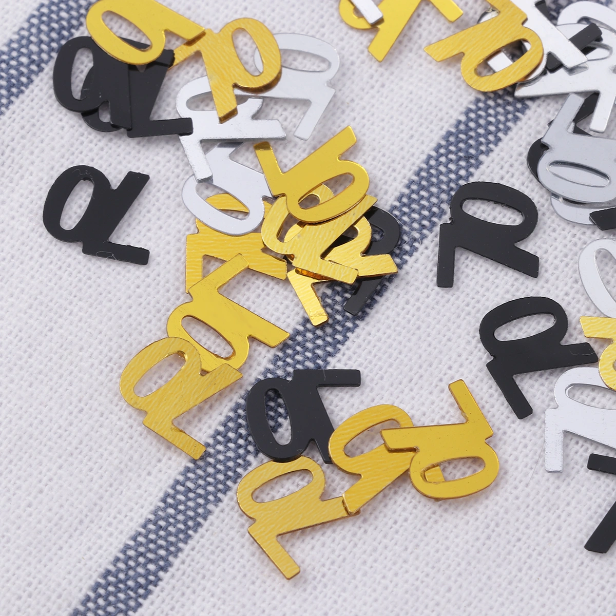 1200pcs Number 70 Sequins Confetti Party Supplies Table Confetti Decoration for Birthday Anniversary (Golden, Silver, Black)
