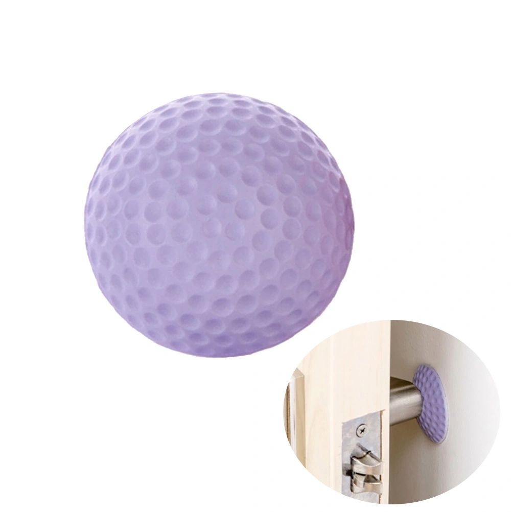 Rubber Round Wall Door Knob Stopper Knob Protector Self Adhesive Door Handle Bumper Crash Pad (Purple)