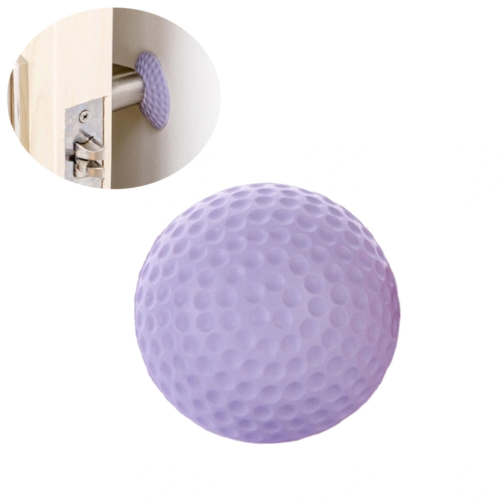 Rubber Round Wall Door Knob Stopper Knob Protector Self Adhesive Door Handle Bumper Crash Pad (Purple)