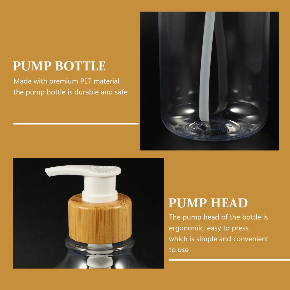 2Pcs Soap Dispenser with Bamboo Pump Portable Travel Soap Liquid Bottle for Bathroom