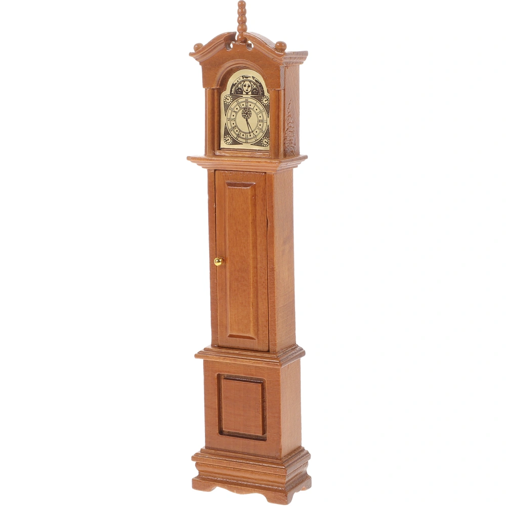 1Pc Mini Grandfather Clock Model Decorative Floor Clock Retro Mini House Toy