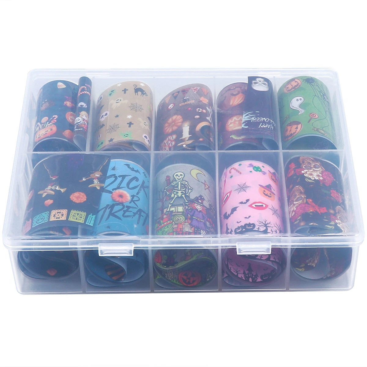 1 Box/10 Rolls Halloween Manicure Tip Wraps Adhesive Nail Art Decal Nail Sticker
