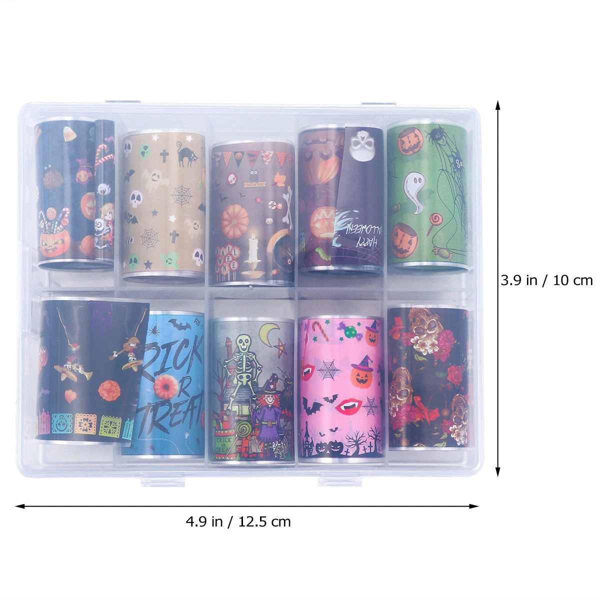 1 Box/10 Rolls Halloween Manicure Tip Wraps Adhesive Nail Art Decal Nail Sticker