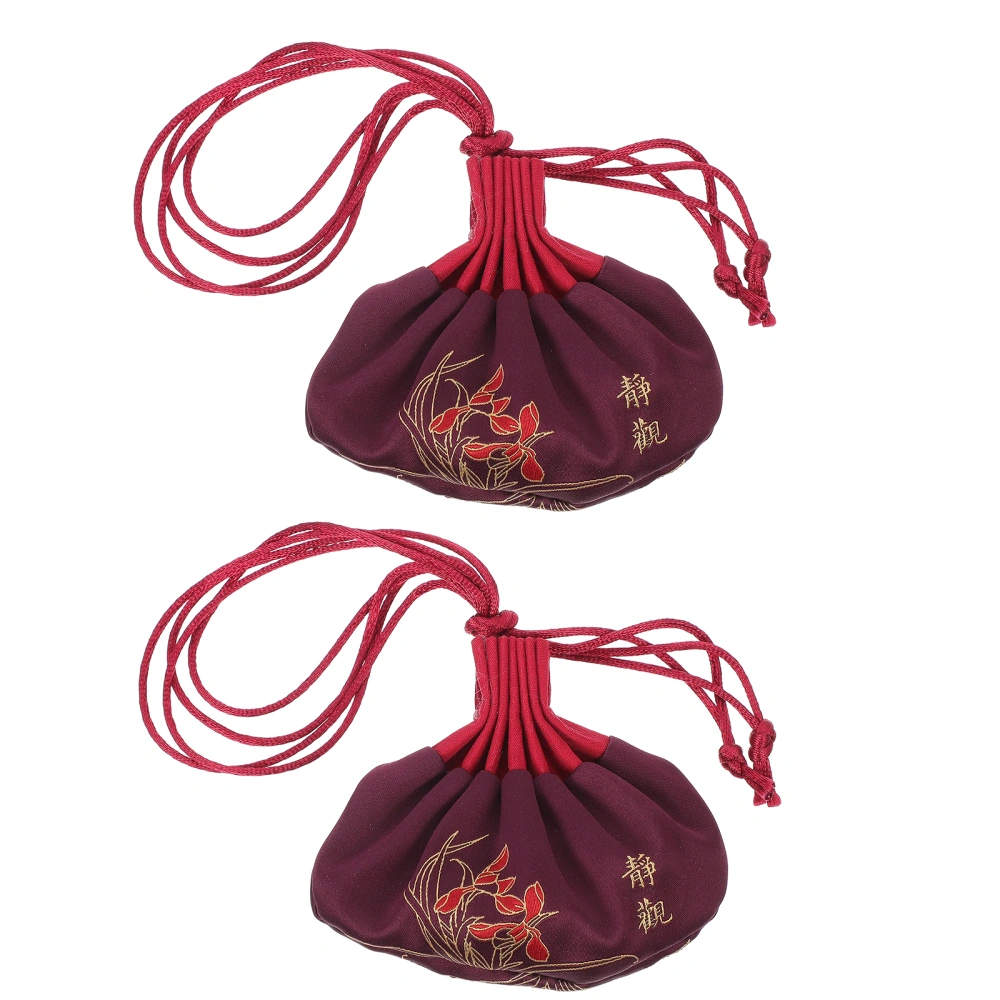 2pcs Chinese Style Sachets Vintage Fragrance Pouches Empty Hanging Pouches