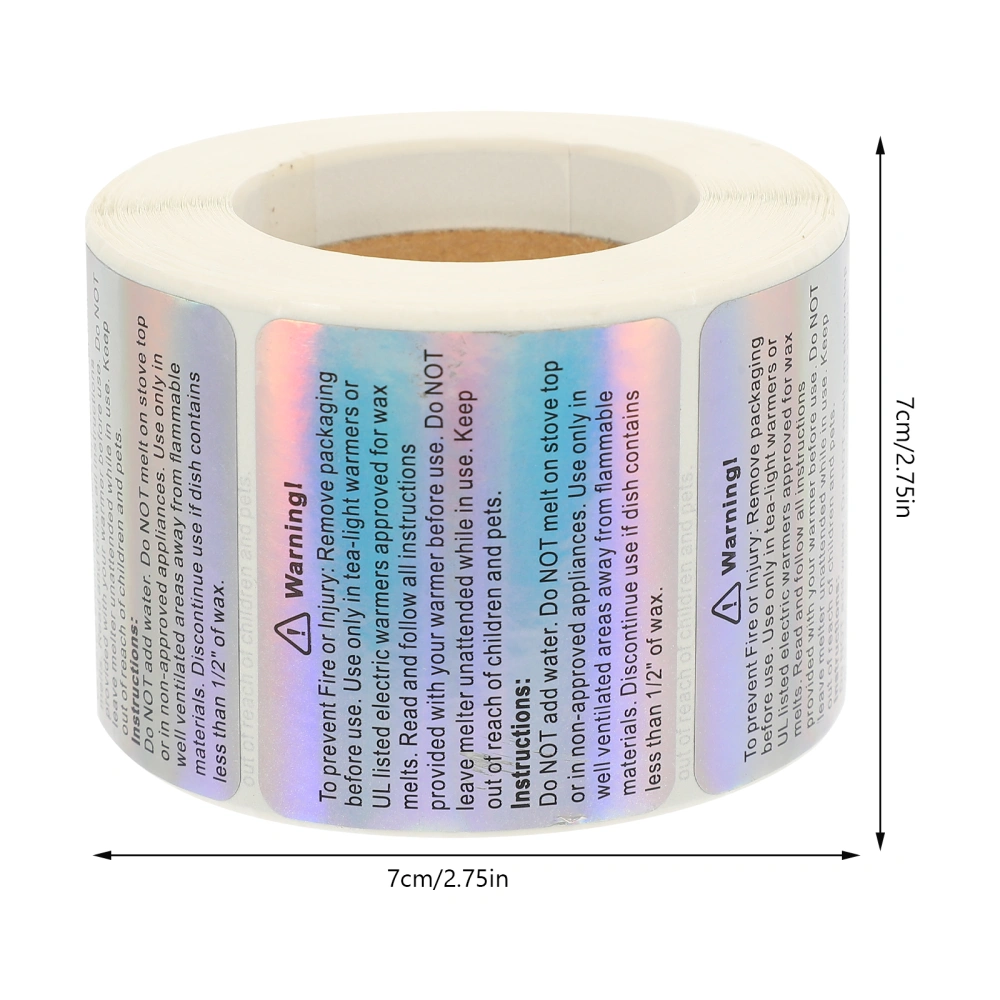 1 Roll of Colorful Candle Warning Labels Wax Melting Safety Decal Stickers