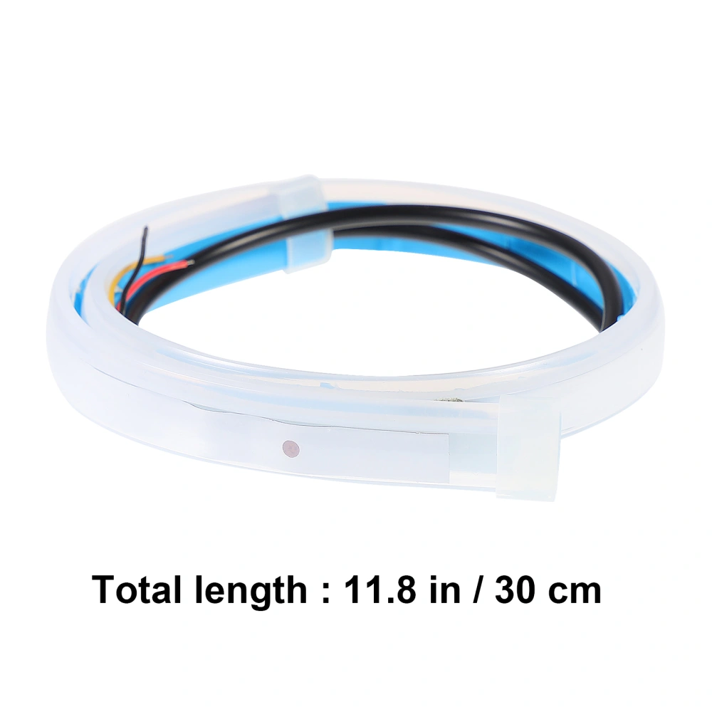 2Pcs 30CM Dual Color LED Headlight Strip Tube Waterproof Daytime Running Light