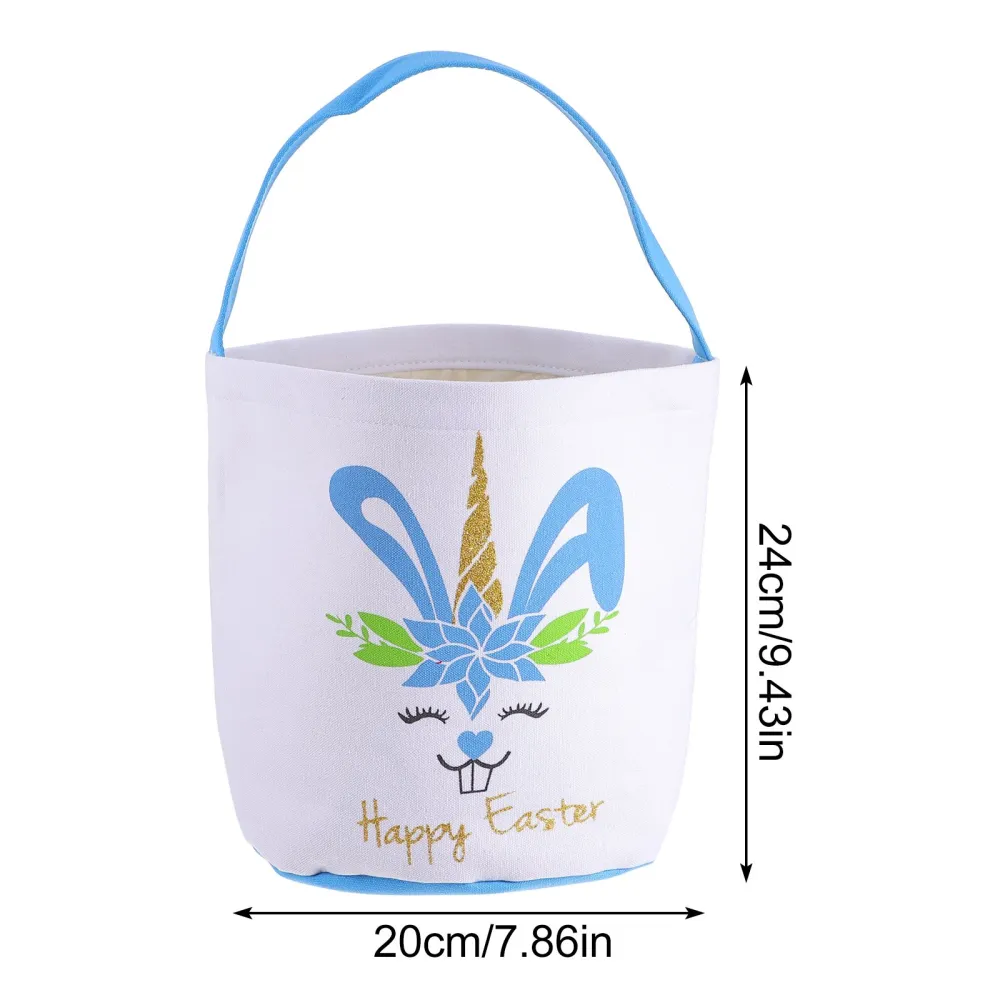 Cotton and Linen Easter Candy Bag Bunny Ears Storage Basket Kid's Treat Bag