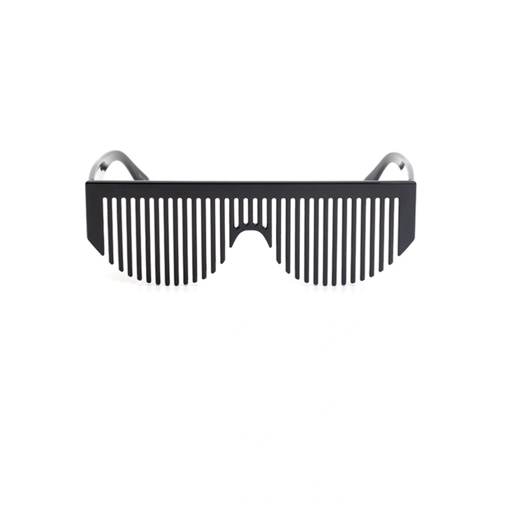 1pc Party Wacky Glasses Prank Props Eyewear Eyeglasses Party Holder Blind Comb Style Design Party Supplies (Black)