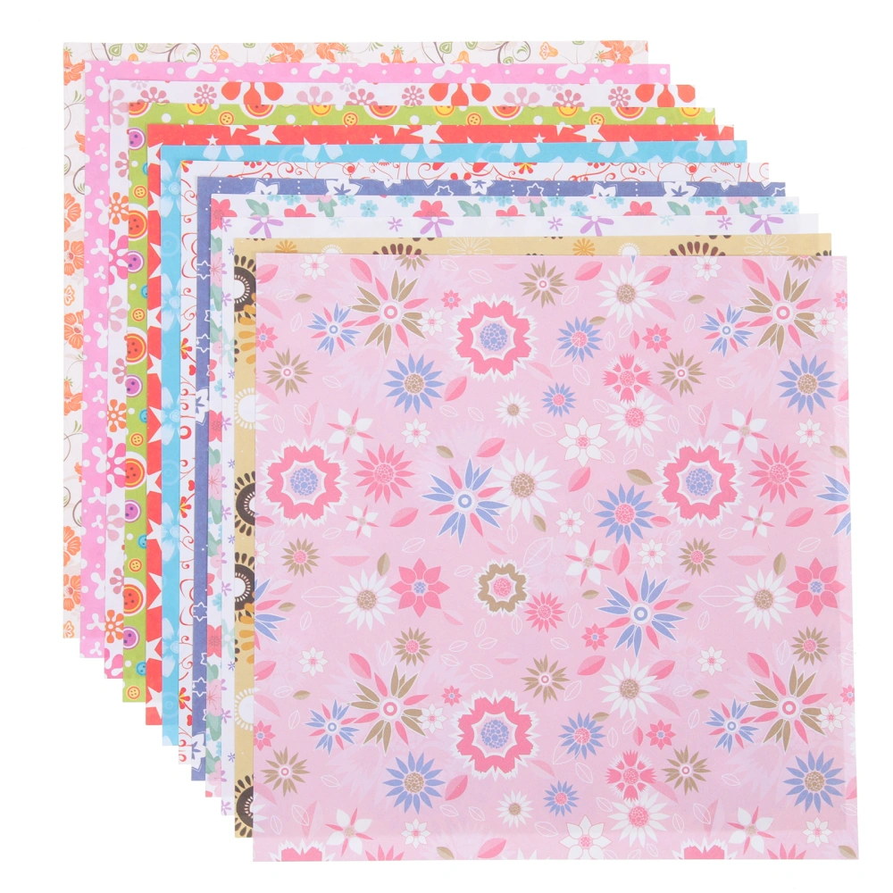 1 Set Handwork Paper Handcraft Paper DIY Single-side Printed Paper Pattern Folding Paper (70 Pieces Dot, 70 Pieces Flower, 70 Pieces Fruits, 210pcs/Set)