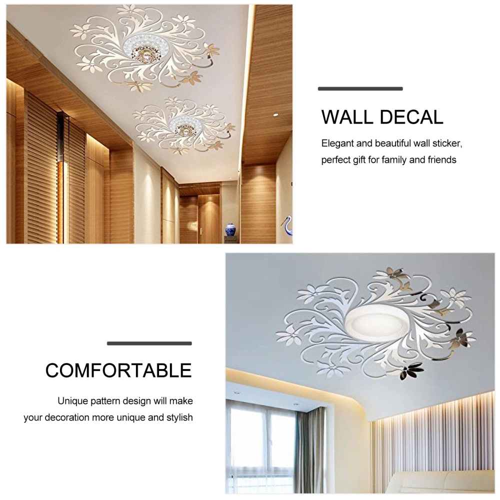 1 Set Acrylic Mirror Sticker Wall Decals Ornament Home Ceiling Decoration