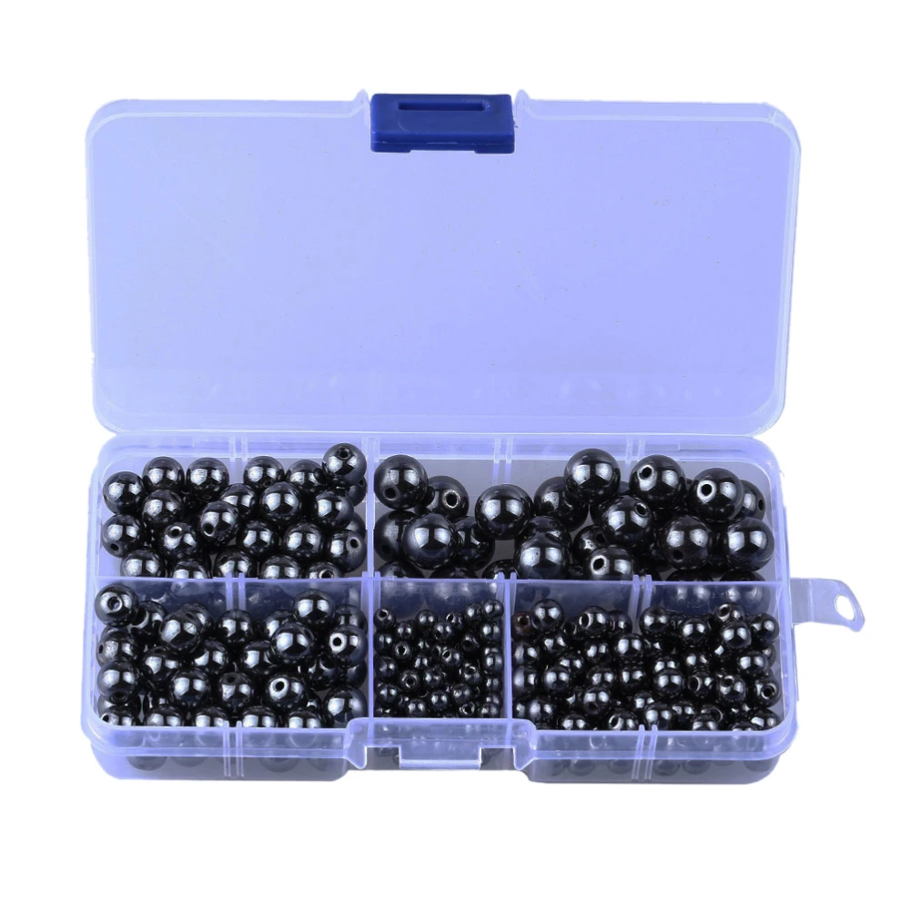 300PCS Round Hematite Loose Beads Stone Gemstone Spacer Beads Set for Jewelry Making DIY