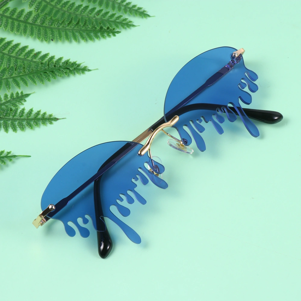 1PC Stylish Funny Sunglasses Creative Tears Style Sunglasses Stage Show Sun Glasses Party Supplies Sun Glasses Party Props Decor for Women (Blue)