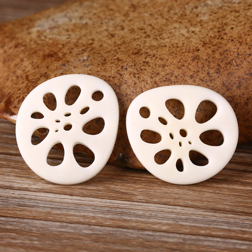 10pcs Lotus Root Slices Pendant Resin Ivory Imitation Charms DIY Jewelry Making Accessories (38MM)