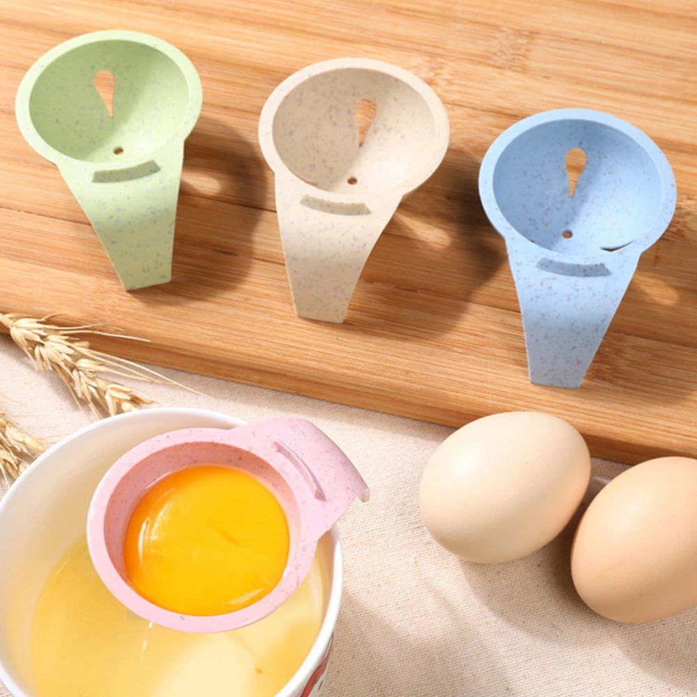 3pcs New Good Quality Wheat Straw Egg Yolk Egg White Separator Egg Divider Kitchen Utensils & Accessories (Beige)