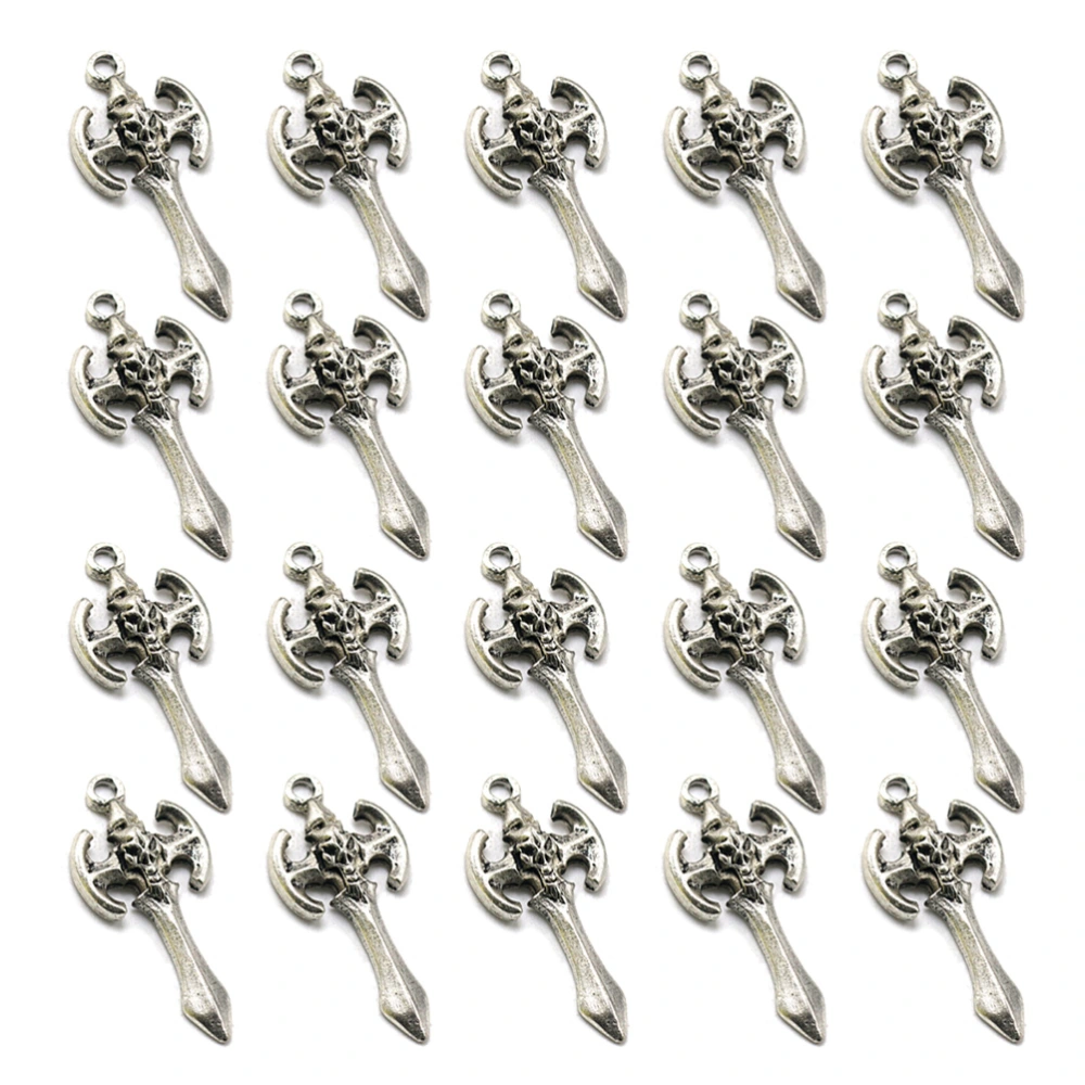 20pcs Alloy Skull Cross Pendants Charms Jewelry Making Accessory for Bracelet Necklace (Antique Silver)