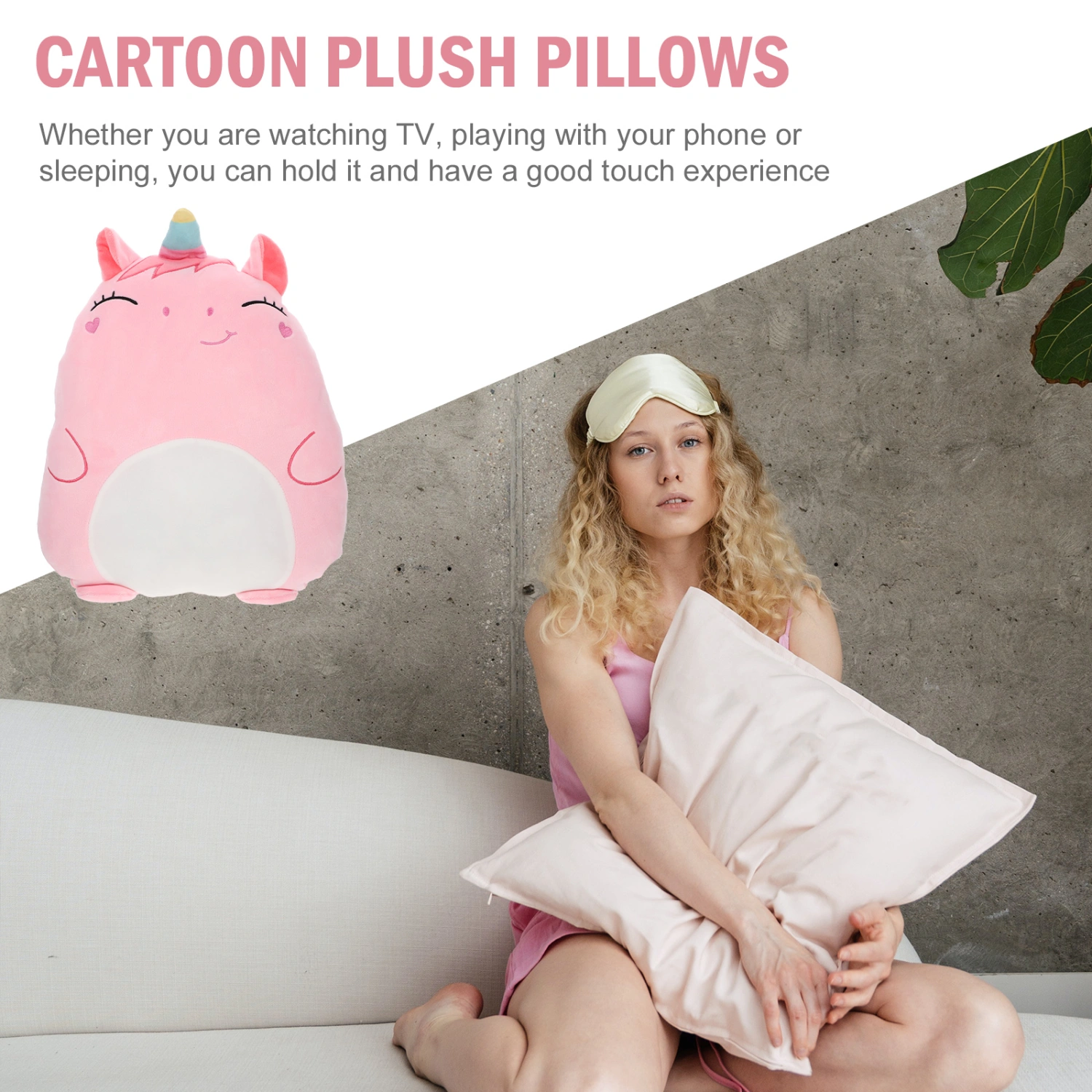 Plush Throw Pillow Cartoon Plush Pillow Adorable Unicorn Pillow Cartoon Plush Plaything