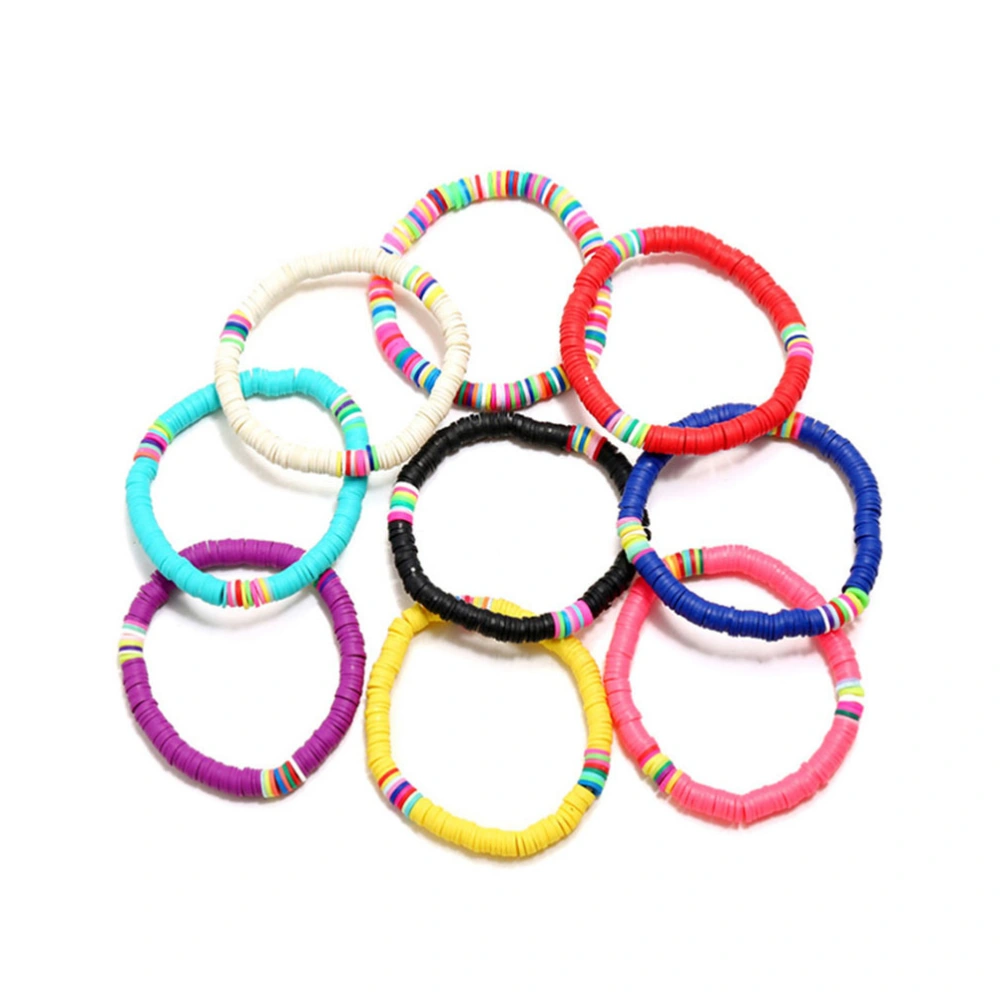 1Pc Bohemian Stackable Clay Bracelet Retro Bracelet Elastic Wrist String