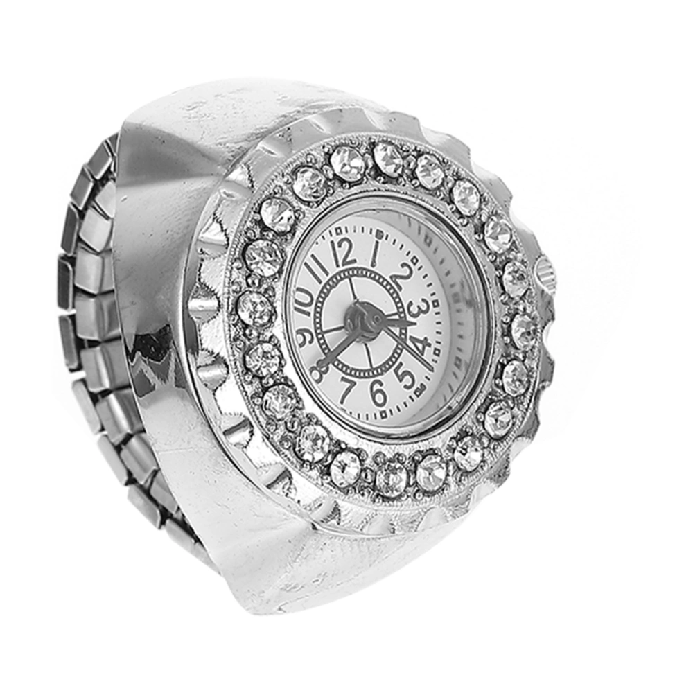 Trend Fashion Women Ring Watch Diamond Finger Decoration Watch Ring Watch