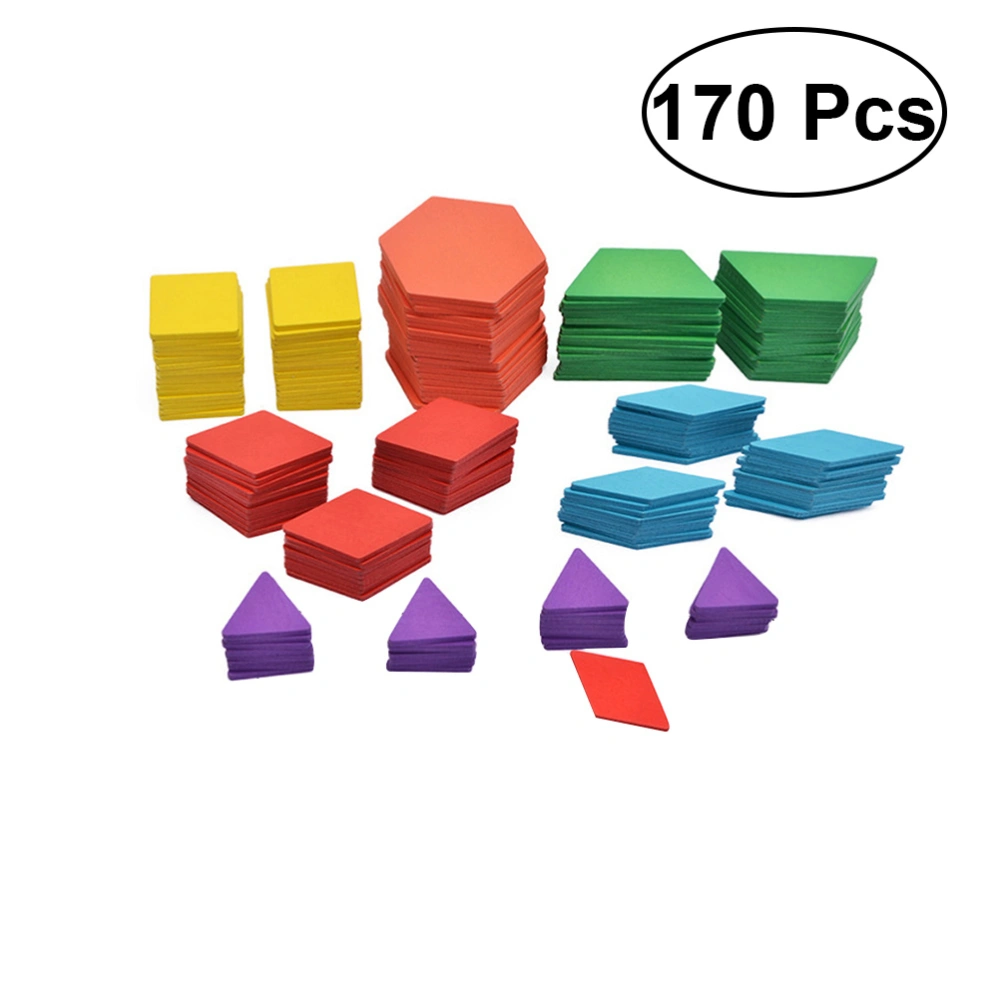 170Pcs Children Puzzle Toy Colorful Jigsaw Tangram Wooden Preschool Shape Puzzle Classic Fun Creative Educational Toys