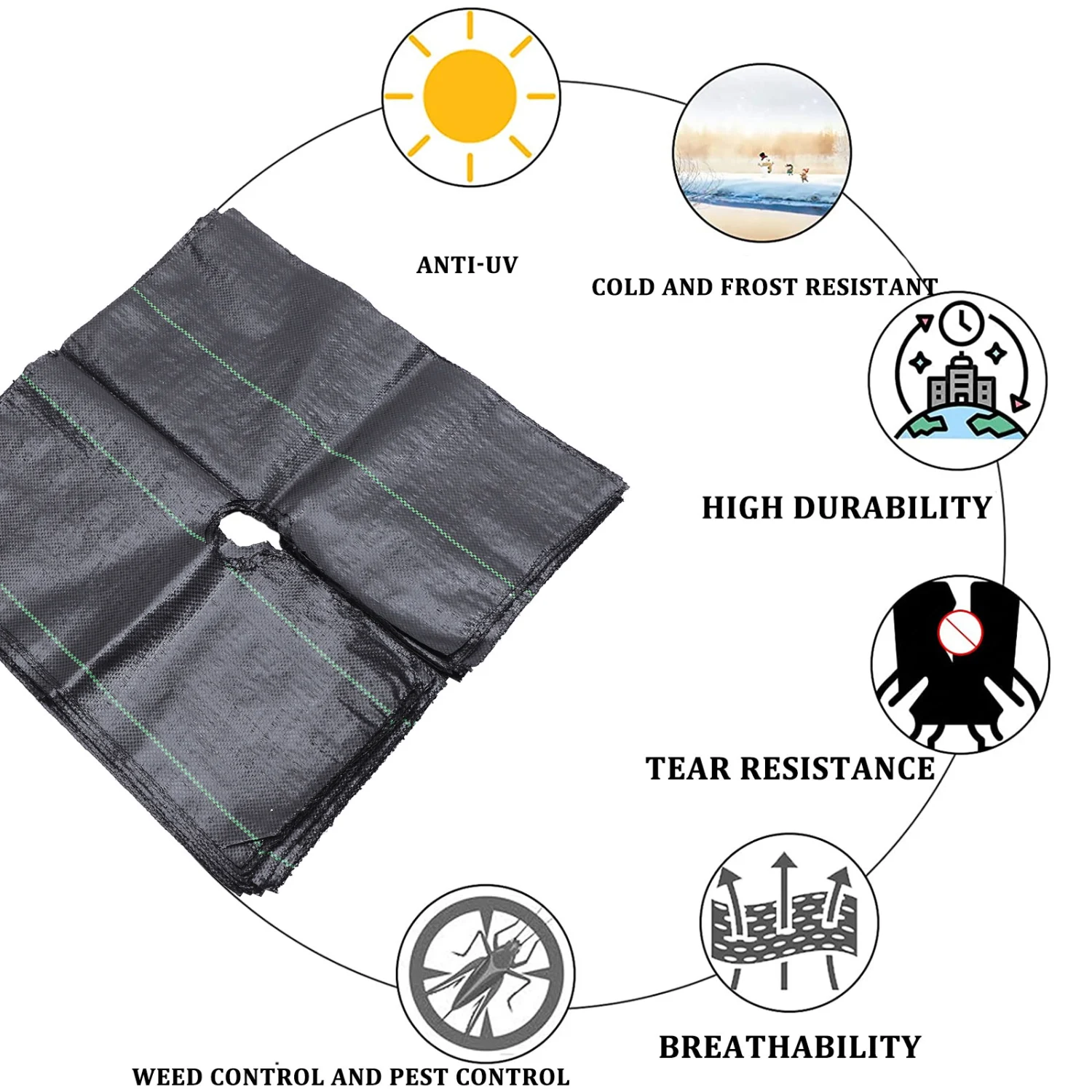 12 Sheets Gardening Weed Control Cloth Agricultural Weeding Cloth Ground Tool