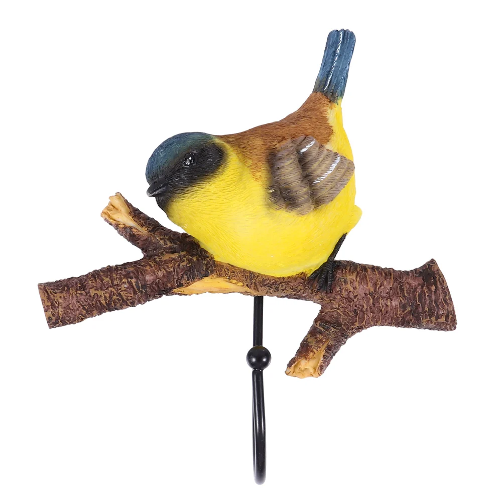 Creative Resin Bird on Branch Coat Hook Hanging Wall Mounted Single Hook