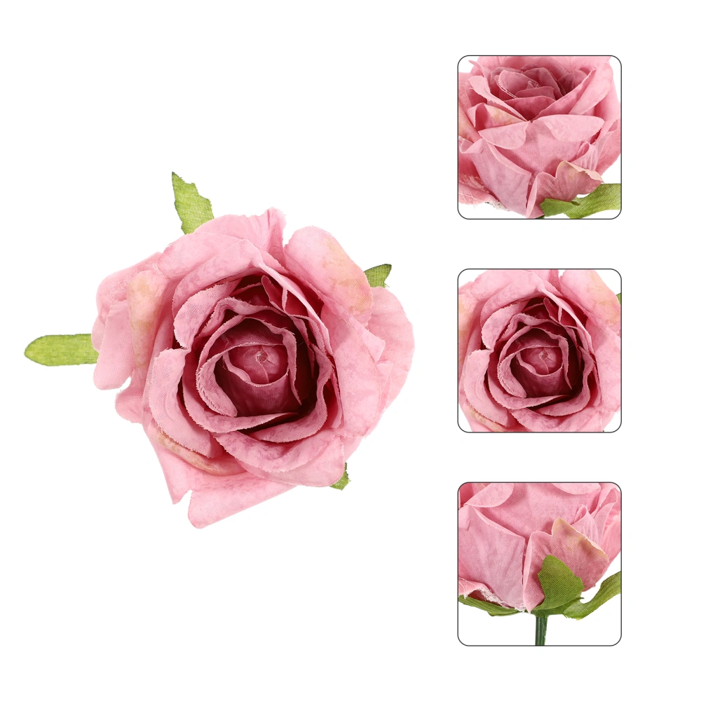 10pcs Simulation Rose Heads Artificial Flower Ornament Simple DIY Flower Decoration