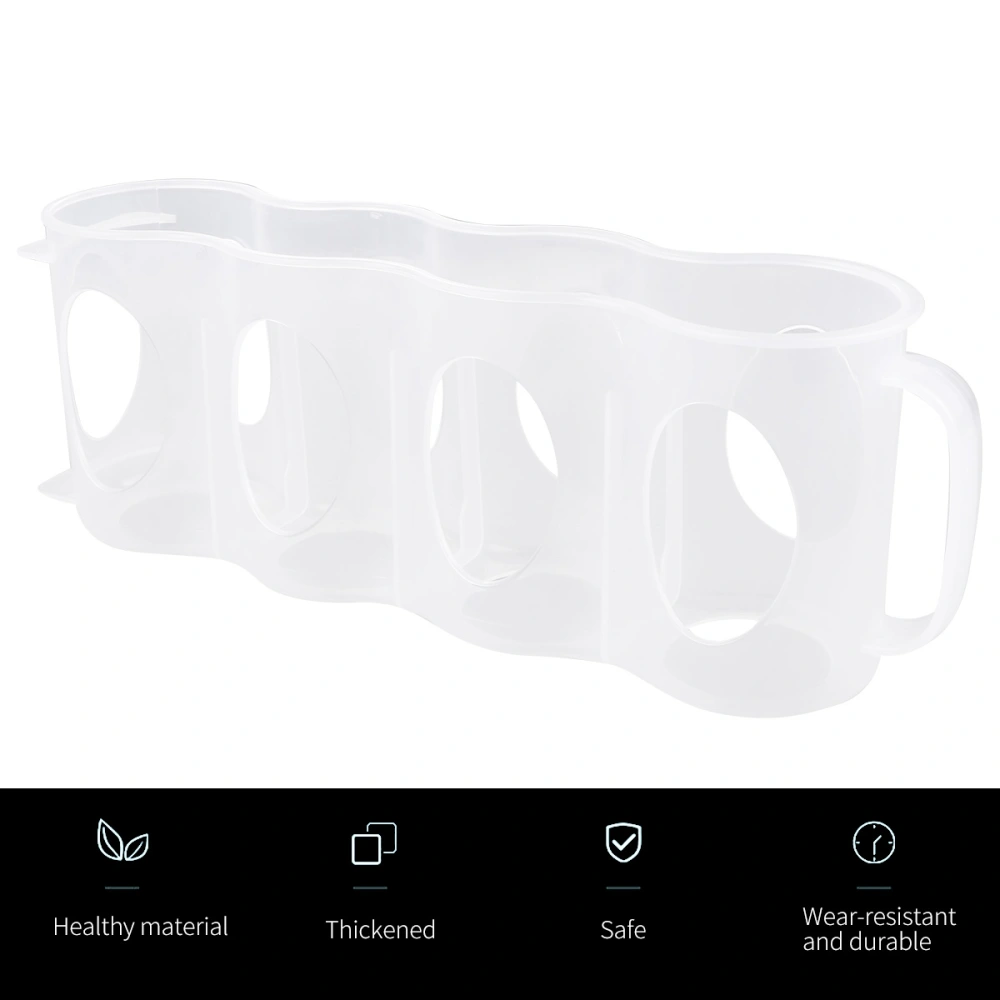 2PCS 4 Section Soda Can Organizer Hand Pull Type Refrigerator Beverage Holder Plastic Storage Box (Transparent)