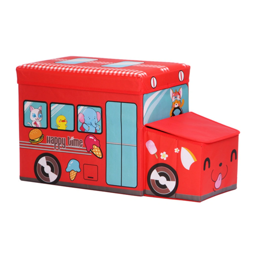 1Pc Locomotive Storage Box Storage Stool for Household Red