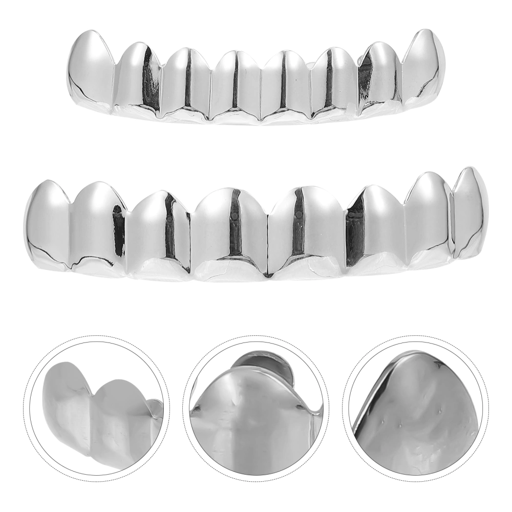 1 Set of Halloween Cosplay Copper False Teeth Party Cosplay Prop for Festival