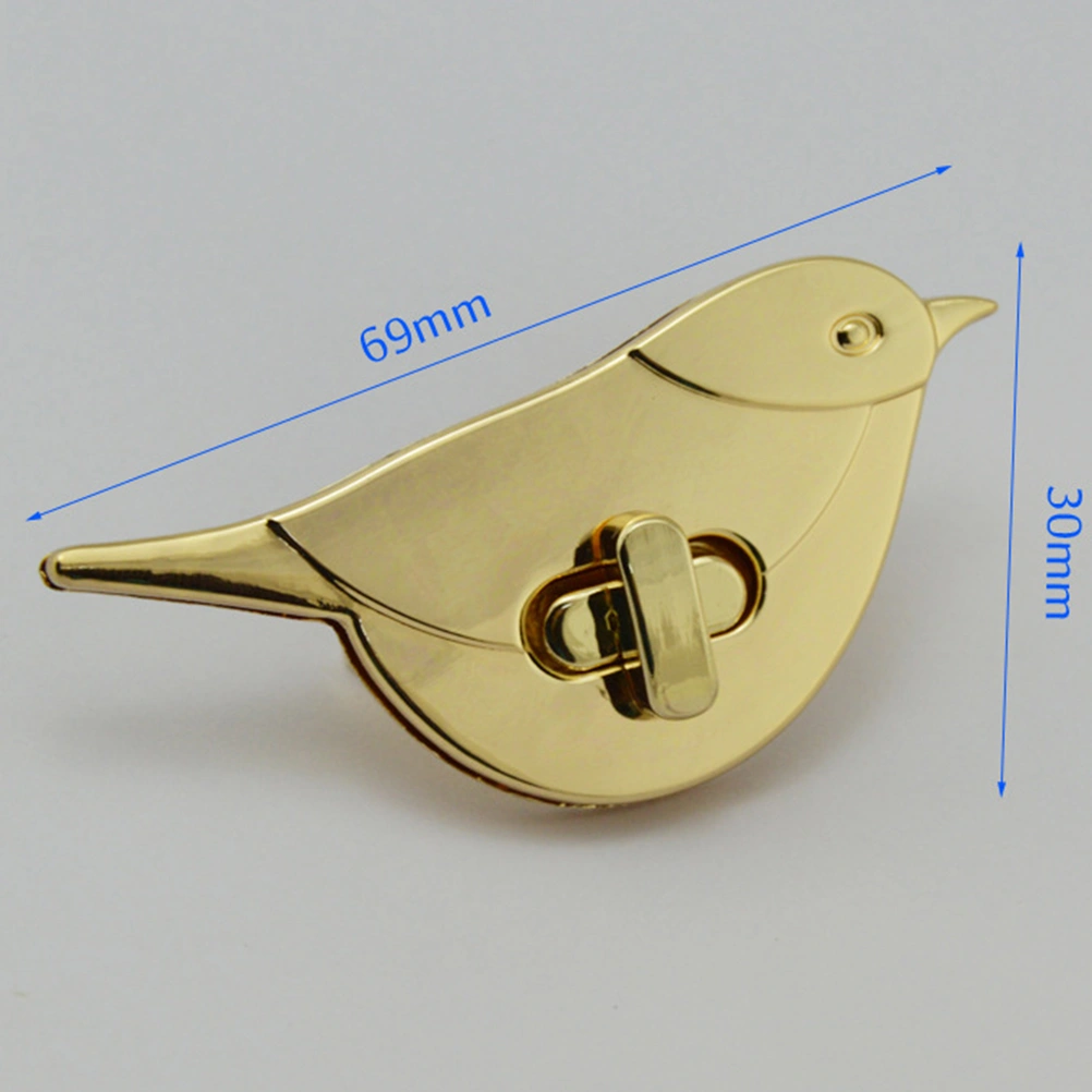2Pcs Locks Bird Pattern Locks Purse Closure Turn Locks for Purses Clutches Bags Handbags (Golden)
