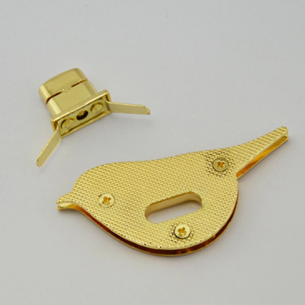 2Pcs Locks Bird Pattern Locks Purse Closure Turn Locks for Purses Clutches Bags Handbags (Golden)