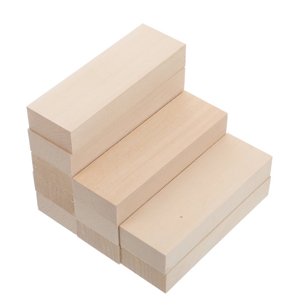 10pcs Smooth Basswood Planks Blank Unfinished DIY Blocks Crafts Making Blocks