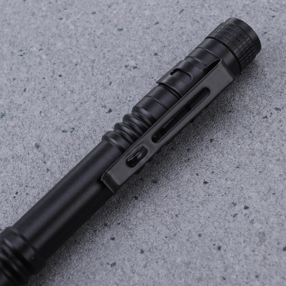 Mini Pocket Flashlight Battery Powered Ultra Bright LED Pen Light Clip Tactical Torch Lamp 133mm