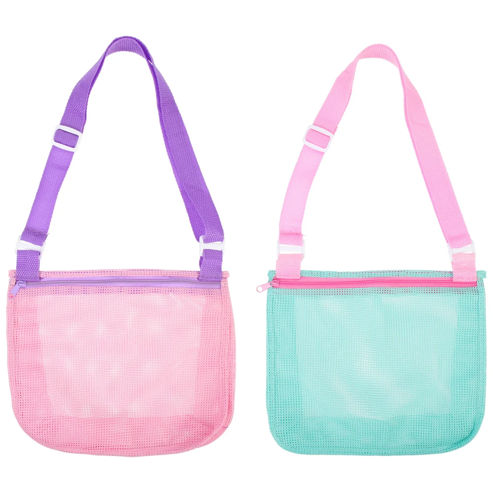 2Pcs Mesh Beach Bag Children Beach Bag Mesh Tote Bag Children Beach Bag Tote Bag