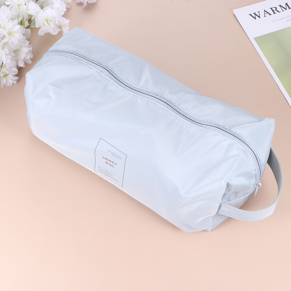 1pc Portable Shoe Bag Foldable Dustproof Shoe Container Bag Sneaker Bag for Travel Sports(Light Blue)