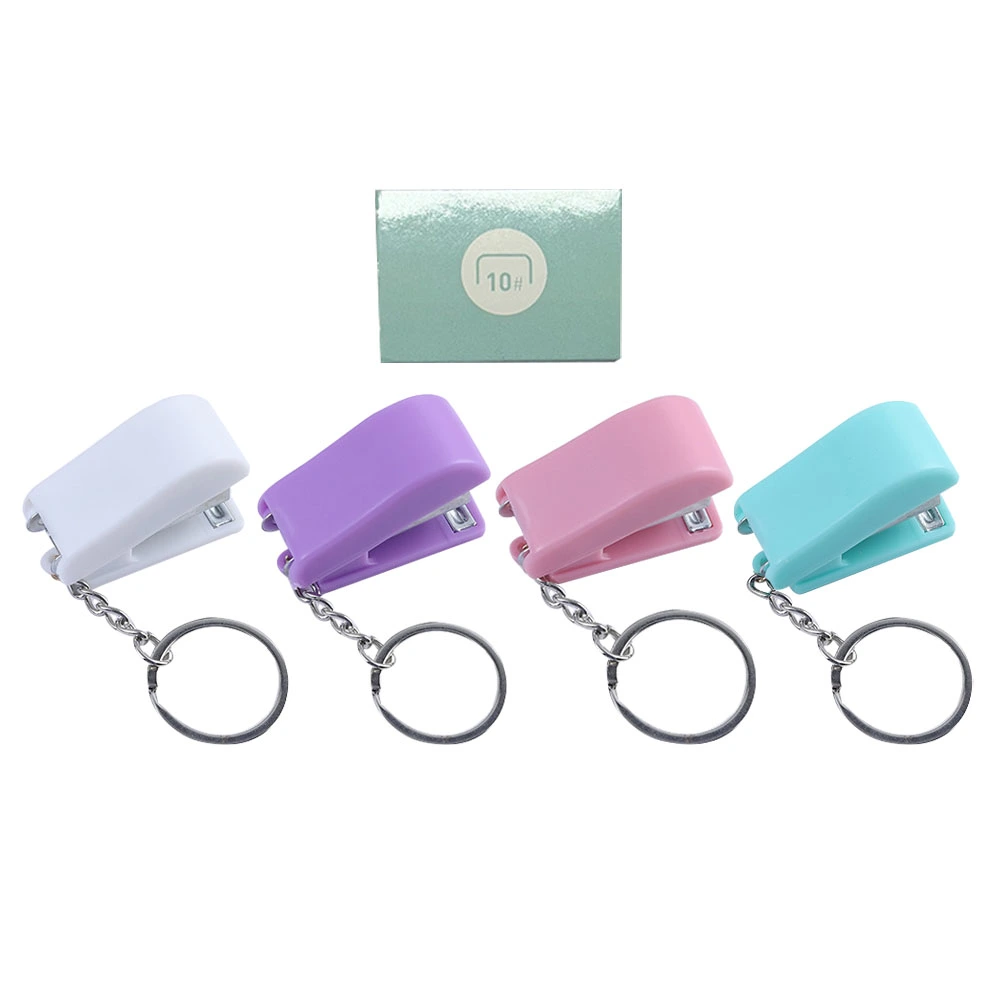 1 Set Hanging Stapler Keychain Stapler Book Binding Tool Key Chain Pendant for Office