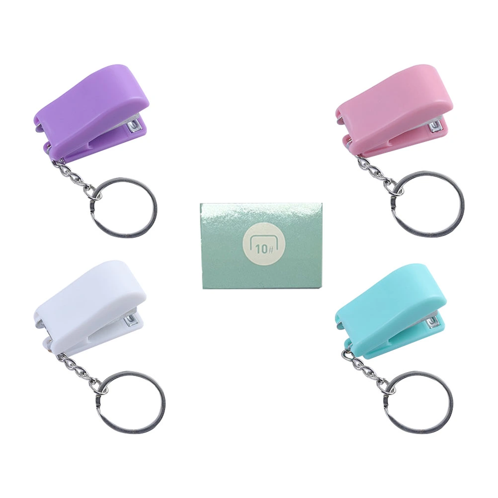 1 Set Hanging Stapler Keychain Stapler Book Binding Tool Key Chain Pendant for Office