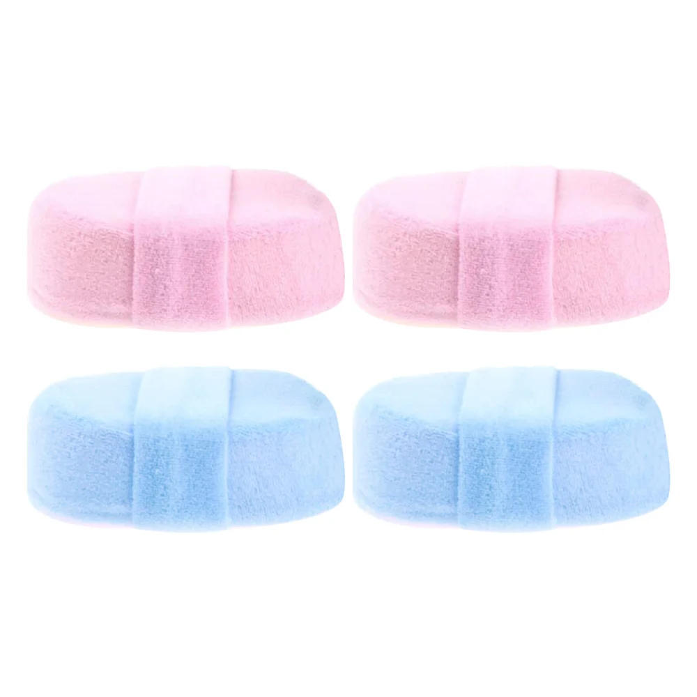 4 Pcs Exfoliating Loofah Bath Sponge Pads Pack Natural Spa Scrubber Shower Sponge Pads for Men Women (Gray)