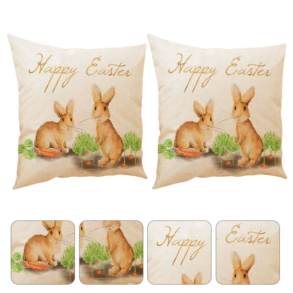 2pcs Easter Pillow Case Exquisite Pillow Cover Delicate Pillow Protector