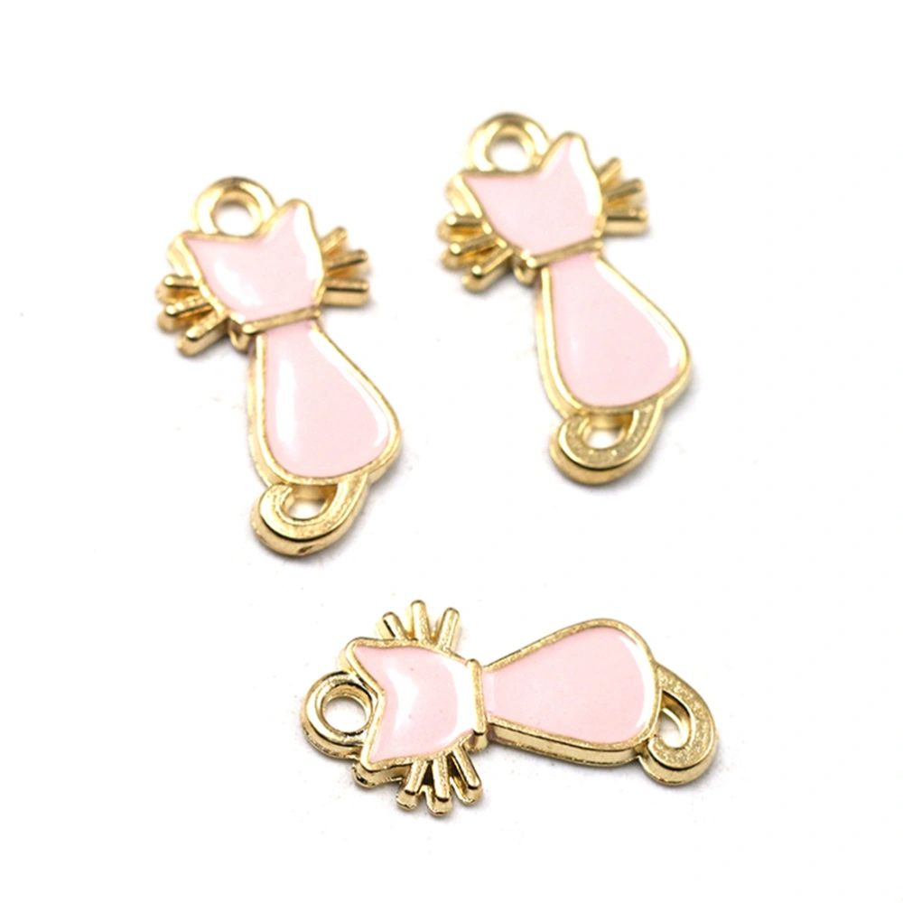 20pcs Alloy Cat Pendants Charms DIY Jewelry Making Accessory for Earrings Necklace (Pink)