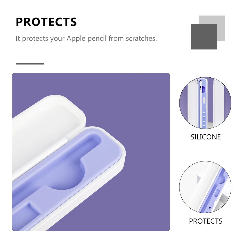 1Pc Capacitive Stylus Pens Storage Box Compatible for Touch Pen 1st/ 2nd Gen (Violet)