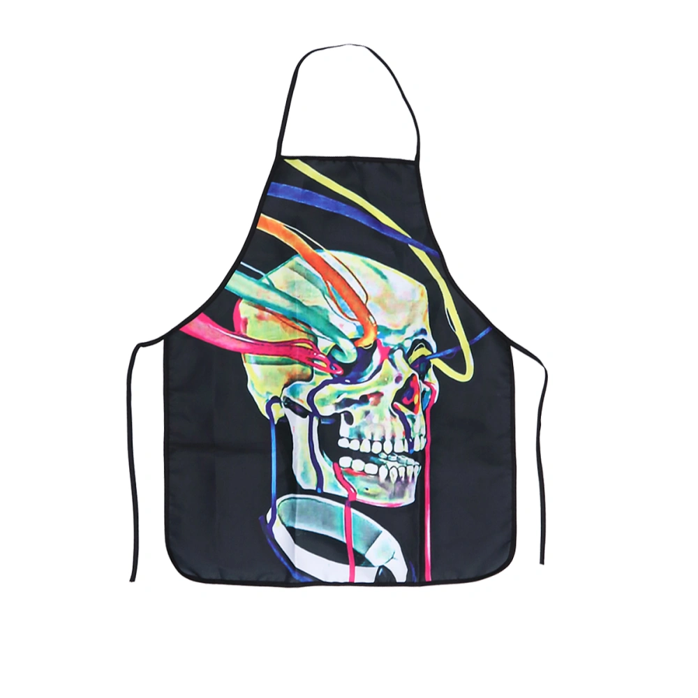 Halloween Horror Skull Apron Chef Kitchen Cook Apron for Adult Costume Party (Type 2)